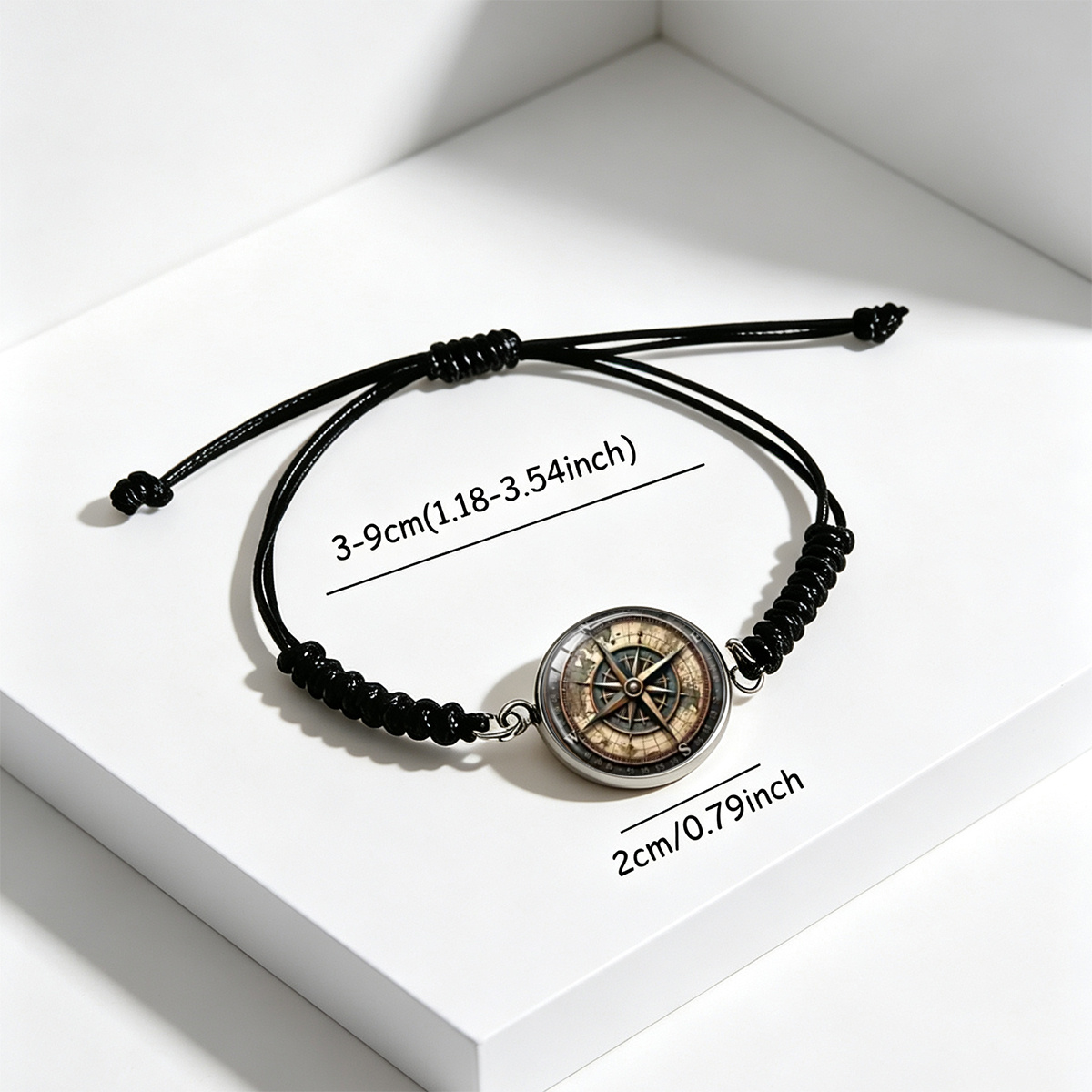 Unisex Nautical Compass World Map Pattern Adjustable Bracelet
